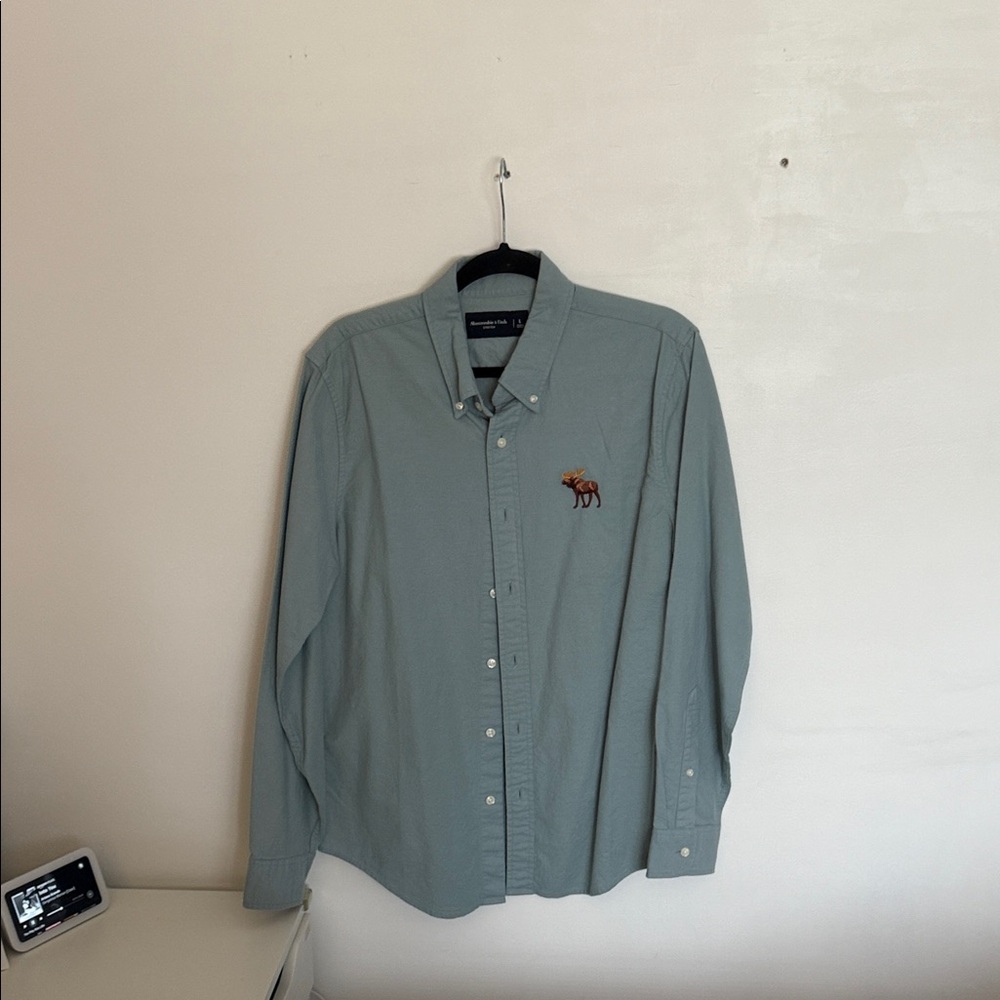Abercrombie & Fitch Teal Button Down Shirt